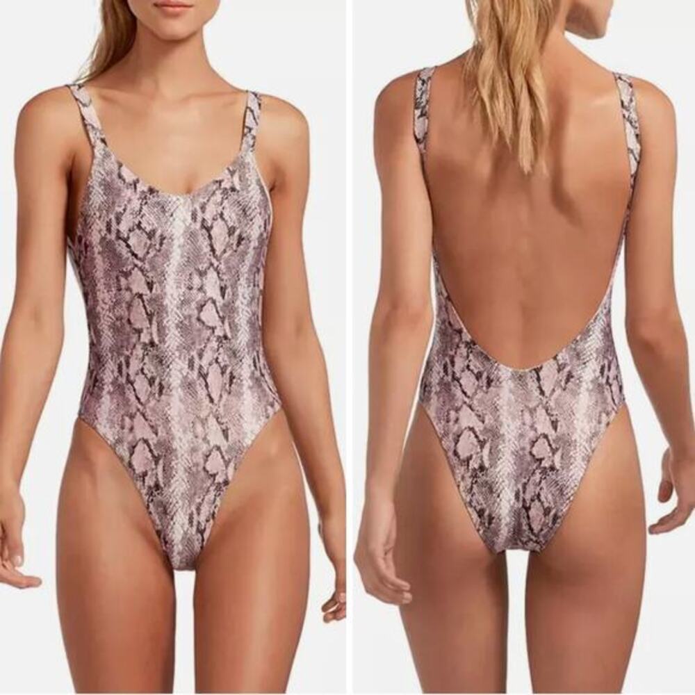 New!‎ Victoria's Secret pink snake skin print animal one piece swimsuit, size XS